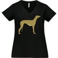thumbnail image 3 of Inktastic Greyhound Women's Plus Size V-Neck T-Shirt, 3 of 5