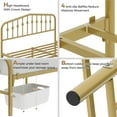thumbnail image 4 of Yaheetech Modern Metal Bed Frame with Arched Headboard and Footboard, Queen, Antique Gold, 4 of 7