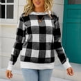 thumbnail image 2 of Gibobby Suéter para mujer, Sudaderas Camisa de Cuello Redondo Sólido de Manga Larga para Mujeres(Negro,G), 2 of 5