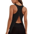thumbnail image 3 of AnuYalue Open Back Workout Top for Women Sleeveless Racerback Split Back Gym Yoga Tank Top Loose Athletic Shirt for Running, 3 of 8