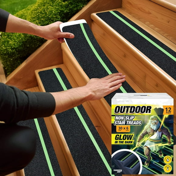 Escaleras Thunder Grip, 30 x 15 cm, 12 unidades, antideslizantes, impermeables