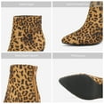 thumbnail image 3 of DREAM PAIRS Women's Pointed Toe Low Heel Suede/Pu Back Zipper Ankle Boots KALILA LEOPARD Size 6.5, 3 of 5