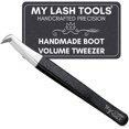 thumbnail image 1 of My Lash Tools Mega Boot Volume Fiber Tip Lash Tweezer 12cm \u2013 Precision Stainless Steel Eyelash Extension Tool, Anti-Slip Grip, Boot Tip for Volume Lash Fans, Professional Lash Supplies (Black), 1 of 8