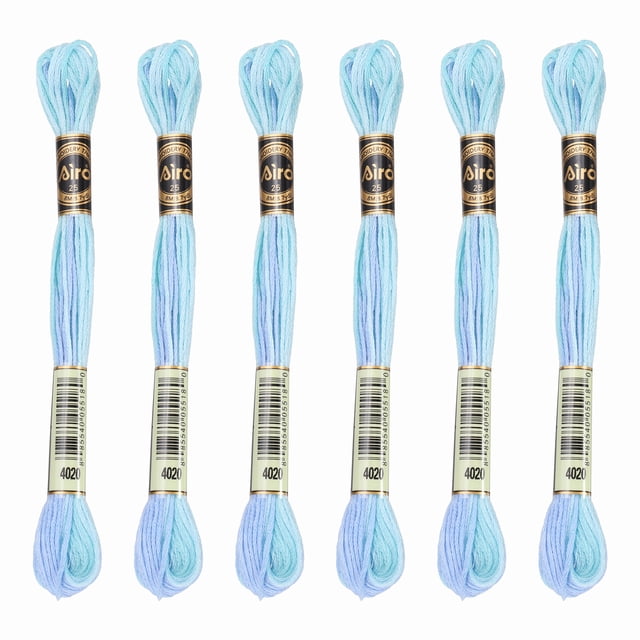 Uxcell 6 Écheveaux de Fil Brodé, Fils de Broderie en Polyester Bleu Ciel