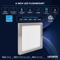 thumbnail image 7 of Luxrite 6 Inch Square LED Flush Mount Light, 15W 1000LM, 5CCT, Dimmable, Brushed Nickel 4-Pack, 7 of 7