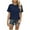 Navy, variant on BLVB Women's Summer Tops Casual Crewneck Short Sleeve Shirts Lightweight Texture Tee Top Back Button down Blouses