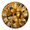 thumbnail image 2 of Designart "Fractal Tide in Gold and Black VI" Geometric Oversized Wall Clock, 2 of 5