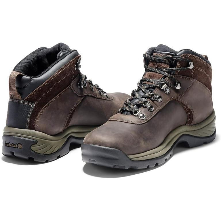 Timberland Men's Flume Mid Waterproof Hiking Boot, Dark Brown,