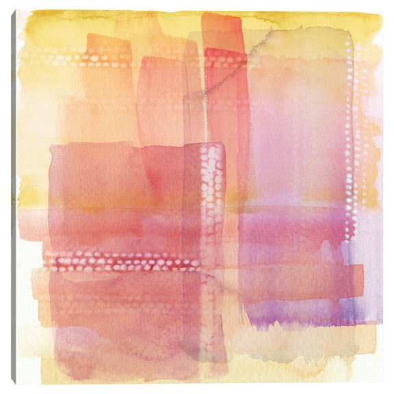 Nikki Chu Pink Water Lines Abstract Canvas Art Print, 35" x 35", by Nikki Chu