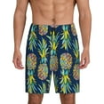 thumbnail image 2 of Rocae Colorful Pineapples for Men's Soft Sleep Pajama Shorts, Waistband and Pockets, 2 of 9