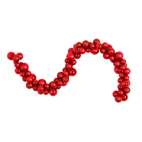 6ft. Christmas Garland with Red Shatterproof Ornaments