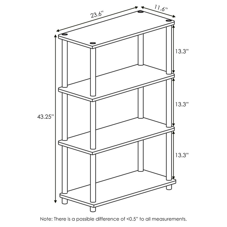 Furinno Turn-N-Tube 4-Tier Multipurpose Shelf Display Rack