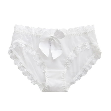 

NECHOLOGY plus Size Lingerie for Women 4x Women Lace Panties Underwear With Cute Bow Midnight Womens Lingerie plus Underwear White Large