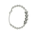 thumbnail image 2 of 14K Silver Plated Cubic Zirconia Anklet for Teen Women 5"+2" inch Adjustable Size in Brass Metal, 2 of 4