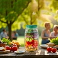 thumbnail image 4 of ABCISI Salad Pod Mason Jar Side Open, 1000 ML Reusable Leakproof Salads Jar, Portable Salad Lunch Container for Alternating Use, Snack Box with Lid Suitable for Office, Picnic, Gym, Travel, 4 of 10