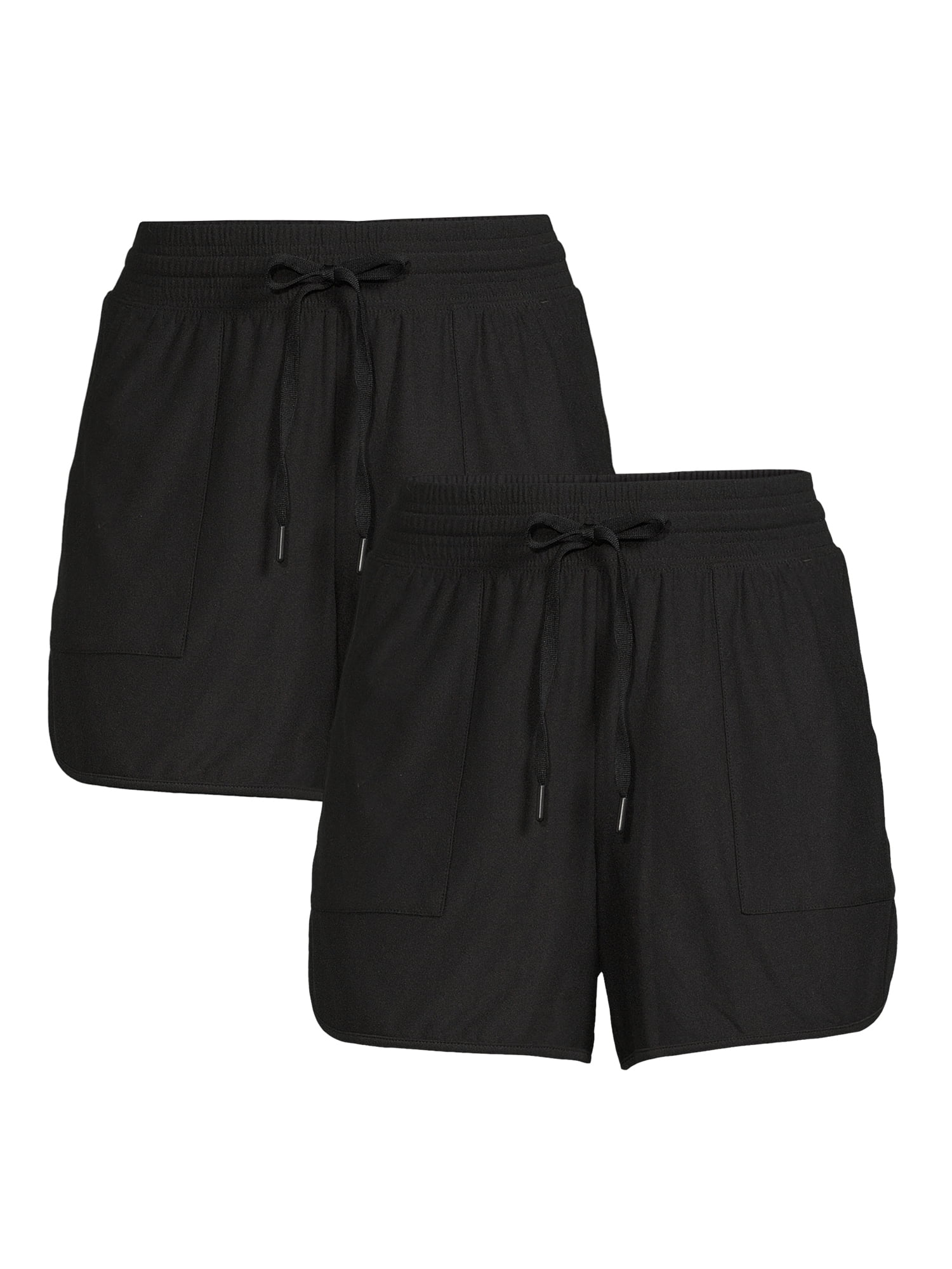 Athletic Works Women's Performance Gym Shorts, 2Pack