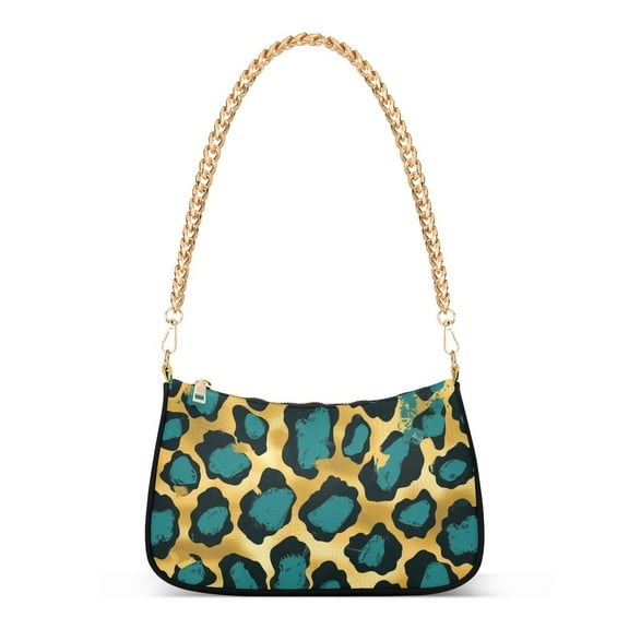 Gold Leopard PrintWomen Small Shoulder Bag Crossbody Tote Hobo Bags Purse Clutch Handbags with Chain Strap for Women