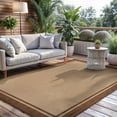 thumbnail image 6 of Outdoor Rug 6x9 Bordered Brown Modern Area Rugs For Indoor And Patios  Kitchen Hallway Mats Washable Porch Deck Outside Carpet (border Jute 6 X 9), 6 of 9