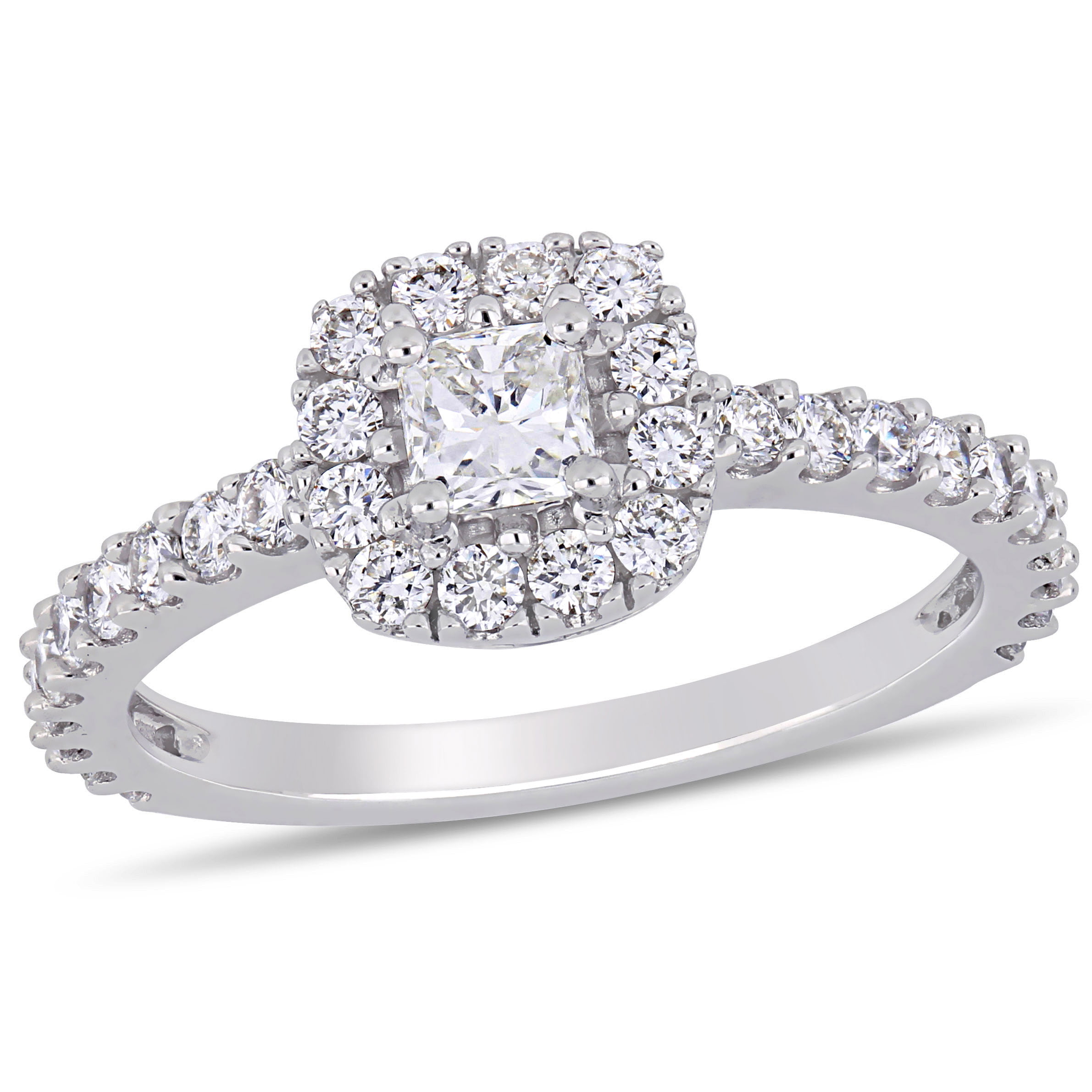 トゥルーミラクル レディース リング アクセサリー Diamond Halo Cluste Engagement Ring (3 ct.  in 10k White Gold White Gold 指輪・リング