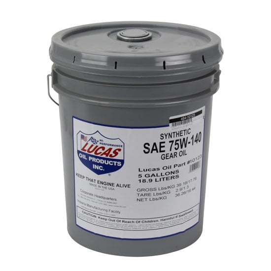 Lucas Oil 10123 SAE 75W140 Synthetic Racing Gear Oil, 5 Gallon