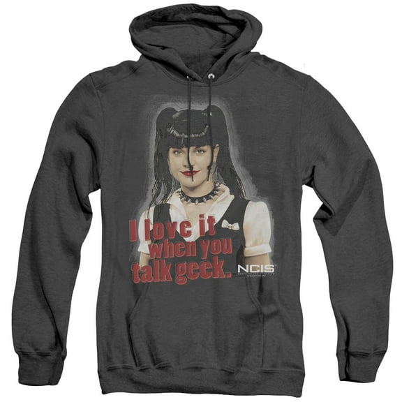 Ncis Geek Talk Adult Heather Hoodie Sweatshirt Black