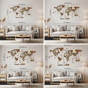Colorfull Worlds Wood World Map Educational for Kids- Mixed XL