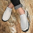 thumbnail image 5 of Mens Fashion Loafers Outdoor Casual Hiking Shoes Lightweight Non-slip Driving Shoes Daily Office Shoes White 10.5 US, 5 of 7