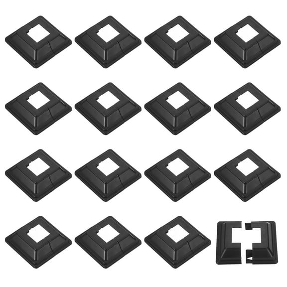 Uxcell Post Skirt, 16pack 25x25mm/1"x1" Plastic Split Style Post Base Cover Trim Skirt for Fence Stair Handrail Railing Porch, 72x72mm/2.8"x2.8"(Overall)