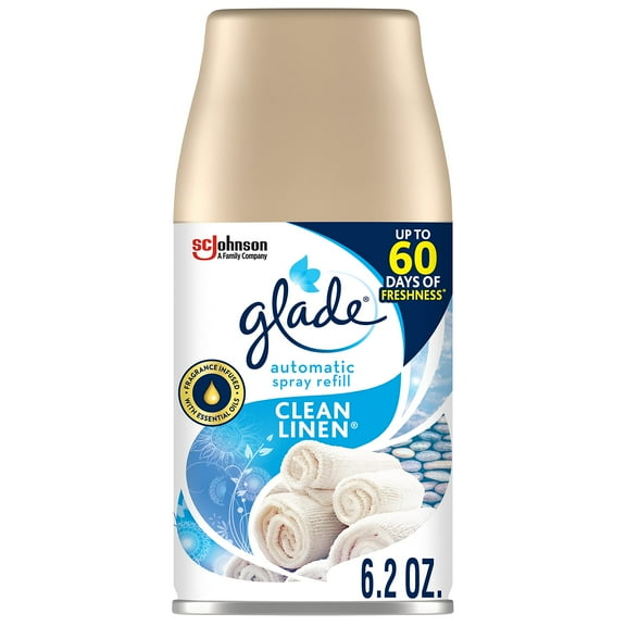 PACK OF 8 - Glade Automatic Spray Air Freshener Refill, Clean Linen, 6.2 Ounces