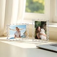 thumbnail image 2 of 3 Pack 4x6 Inch Acrylic Magnetic Picture Frames Double Sided Scalloped Design 10mm+10 Thick Clear Block for Any Room Home or Office (4x6,Clear), 2 of 7