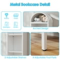 thumbnail image 3 of Gaeanet 4-Tier Arched Storage Bookcase, Metal Arch Bookshelf with 2 Shelves,Open Display Shelves for Living Room,Entryway,Bathroom,White,Assembly Require,15.35"D x 16.26"W x 63"H, 3 of 7