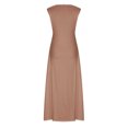 thumbnail image 3 of Robes d'Été pour Femmes Mode d'Été Manches Courtes Camisole Unie Bretelles Col Rond Robe de Soirée pour Femmes Élégante Classe en Liquidation, 3 of 4