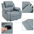 thumbnail image 4 of Traditional Leather Recliner Chair, Classic Manual Recliner Sofa with Overstuffed Heavy Duty Reclining Single Sofa for Living Room, Home Theater - Grey, 4 of 7