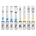 thumbnail image 1 of Uxcell 8 Pcs SL3/SL4/SL5/SL6/H3/H4/H5/H6 Puntas de destornillador ranurado 1/4" Hex Shank S2 Acero Magnético Cabeza Plana Puntas de Taladro para Perforación Eléctrica, Gris/Amarillo 50mm (2") de Largo, 1 of 6