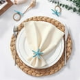 thumbnail image 6 of Duslogis Starfish Napkin Rings Set of 6, Handmade Blue Faux Sea Star Serviette for Summer Tables Wedding Party Table Dinner Decor Gift Banquet (Blue), 6 of 7