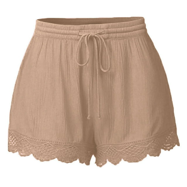 Dealovy Womens Pajamas Shorts Drawstring Elastic Waisted Plus Size Loungewear Comfy Homewear Shorts