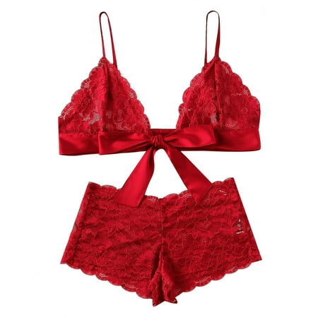 

Frehsky underwear women Sleepwear Womens Lingerie Satin Pajamas Cami Shorts Set Nightwear