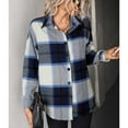 thumbnail image 4 of Cárdigan a cuadros, camisa a cuadros para mujer, camisa a cuadros alta con botones para mujer, camisa a cuadros para mujer, características líderes en su clase, 4 of 7