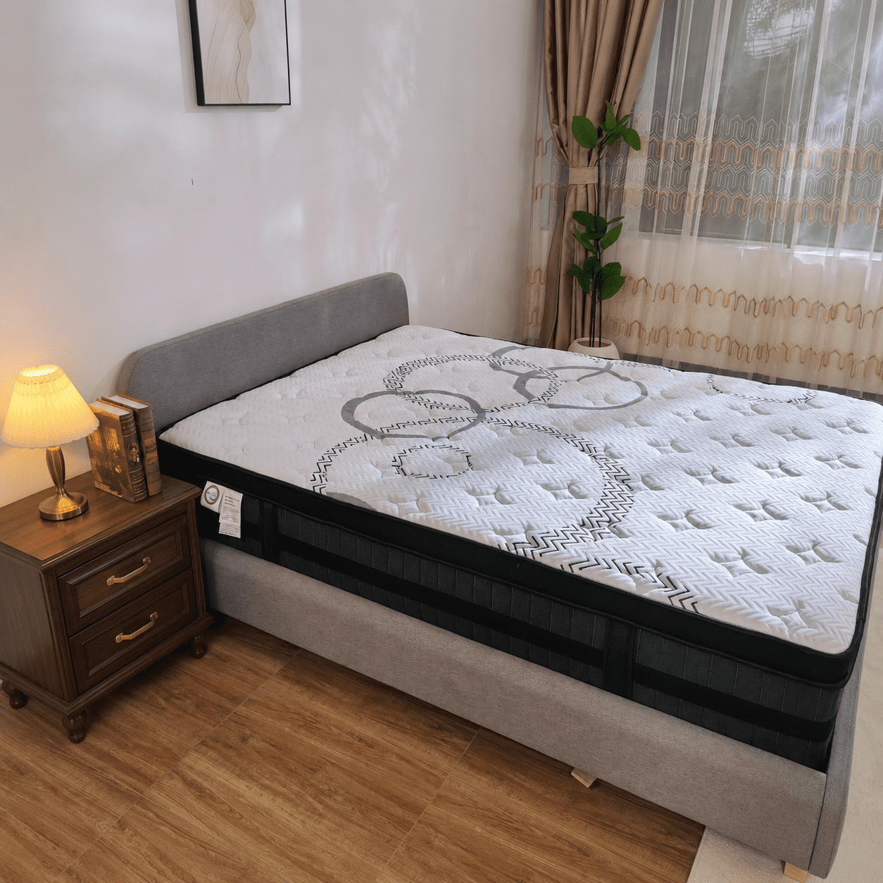 GREOO King Size 12 Inch Extra Firm Hybrid Gel Memory Foam Mattress with Reinforced Edge, Pocketed Springs, Pressure Relief, Mattress in a Box