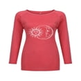 thumbnail image 2 of T-shirt à Manches Courtes pour Femmes, Hauts Grande Taille, Tunique Décontractée à Col en V, Blouse Ample, 2 of 2