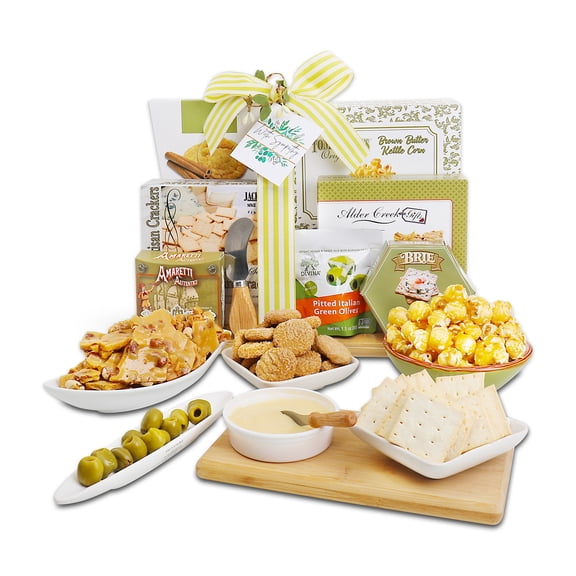 Alder Creek Gift Baskets With Sympathy Savory Cutting Board (8 Items)