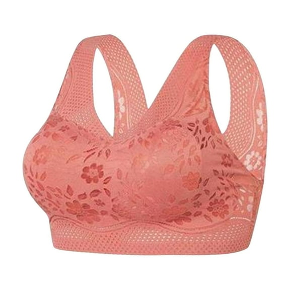 Wlynlyn Sports Bra for Women V-Neck Racerback Yoga Bra Lightly Support Padded Workout Athletic Yoga Bras(Watermelon Red,X-Large)