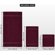 Utopia Towels 8 Piece Luxury Towel Set – Majestic Plush, Super Absorbent & Quicker-to-Dry, Thick 100% Ring Spun Cotton Towels for Bathroom, Spa & Hotel – 2 Bath, 2 Hand, 4 Washcloths, Burgundy