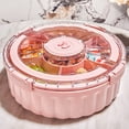 thumbnail image 6 of Oggfader Pink Plastic Multi-Compartment Octagonal Storage Box - Semi-Transparent with Deer Handle, for Snacks, Candy, Jewelry on Coffee Table, 6 of 6