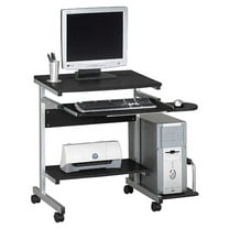 Safco Eastwinds Portrait Mobile Wood Computer Cart in Black Anthracite
