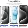 thumbnail image 5 of Freedomtech 3-Pack Screen Protector for iPhone 15 / 15 Pro [6.1 Inch] Display Tempered Glass, Sensor Protection, Dynamic Island Compatible, Case Friendly, 5 of 7