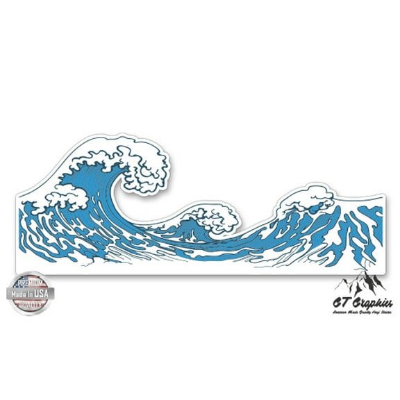 Tidal Waves - 3" Vinyl Sticker - For Car Laptop I-Pad Phone Helmet Hard Hat - Waterproof Decal
