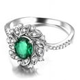 thumbnail image 2 of Antique Floral 1.50 Carat Emerald and Diamond Engagement Ring in White Gold, 2 of 4