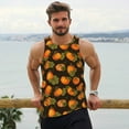 thumbnail image 6 of Uemuo Orange Pumpkin Pattern Men's Muscle Shirts Sleeveless Dry Fit Gym Workout Tank Top Lightweight Sports Tank Top Beach Tank Top, Loose-fit Sleeveless Shirt-4X-Large, 6 of 7