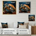 thumbnail image 4 of Designart "Abstract Aquatic Motion II" Animals Turtle Floater Framed Wall Art Prints, 4 of 5
